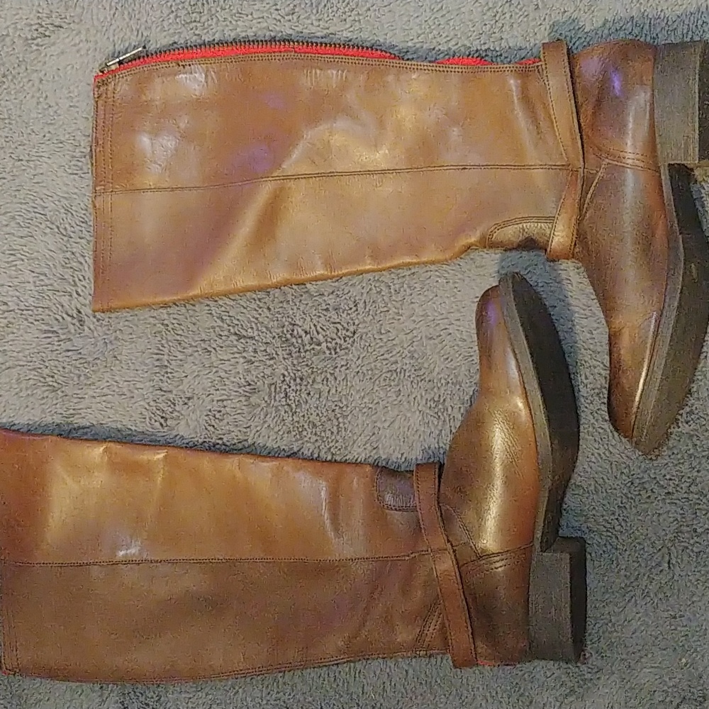 Steve Madden  red zipper boot. Roadie
